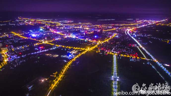 小城的美～航拍月亮岛及皖院的夜景～-六安百态